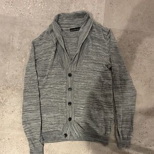 Men's wool blend Gray Shawl Collar Cardigan